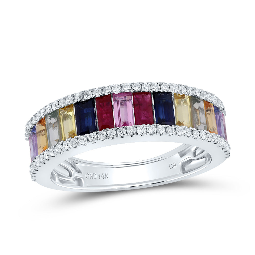 1/4CTW-NAT DIA CN 2CTW BAG-NAT GEM MULTI CLR SAPPHIRE RING 7 Daisy Joyeria