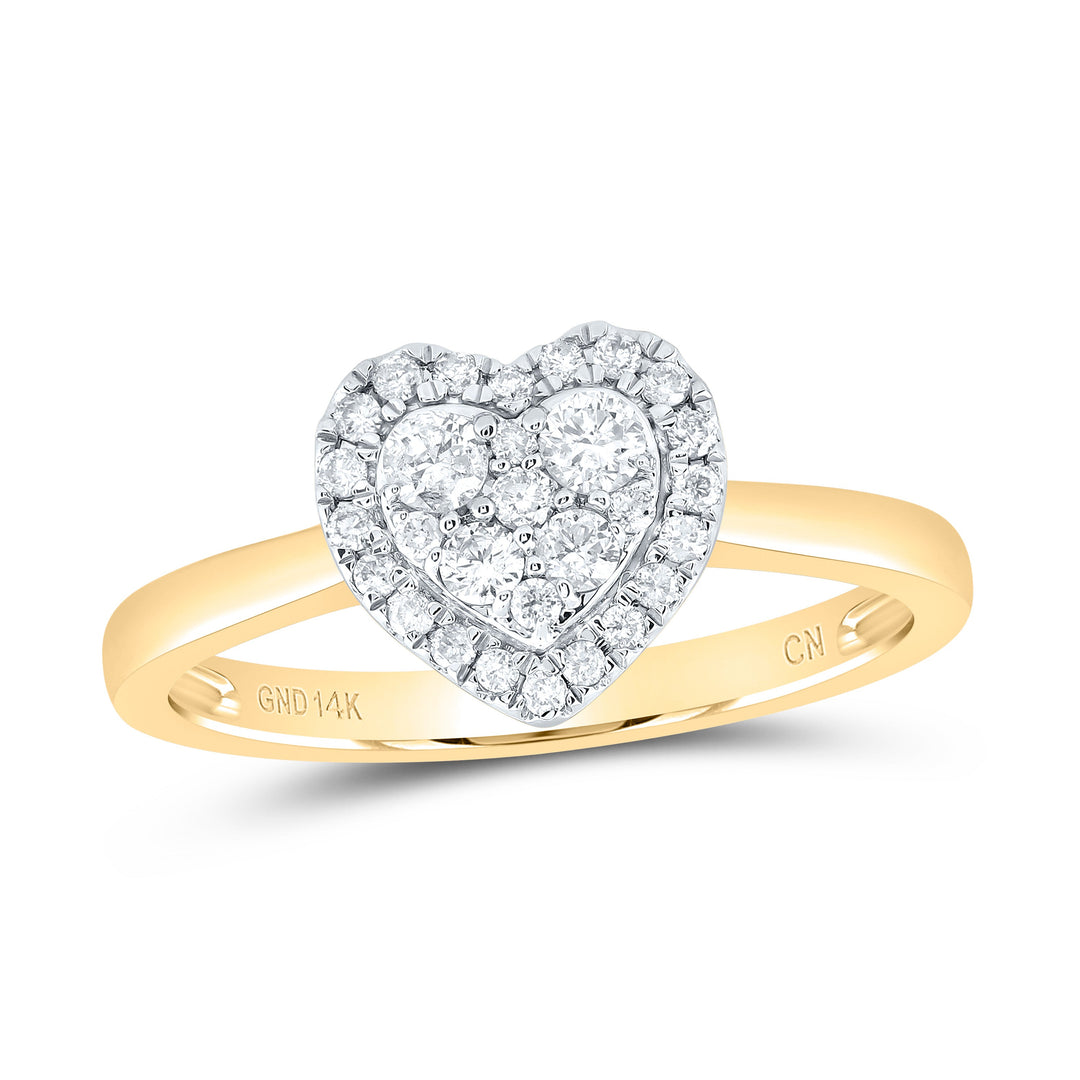1/3CTW-NAT DIA CN FASHION HEART RING 7 Daisy Joyeria