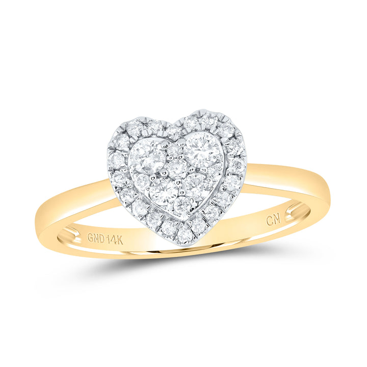 1/3CTW-NAT DIA CN FASHION HEART RING 7 Daisy Joyeria