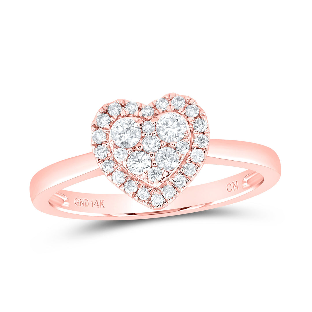 1/3CTW-NAT DIA CN FASHION HEART RING 7 Daisy Joyeria