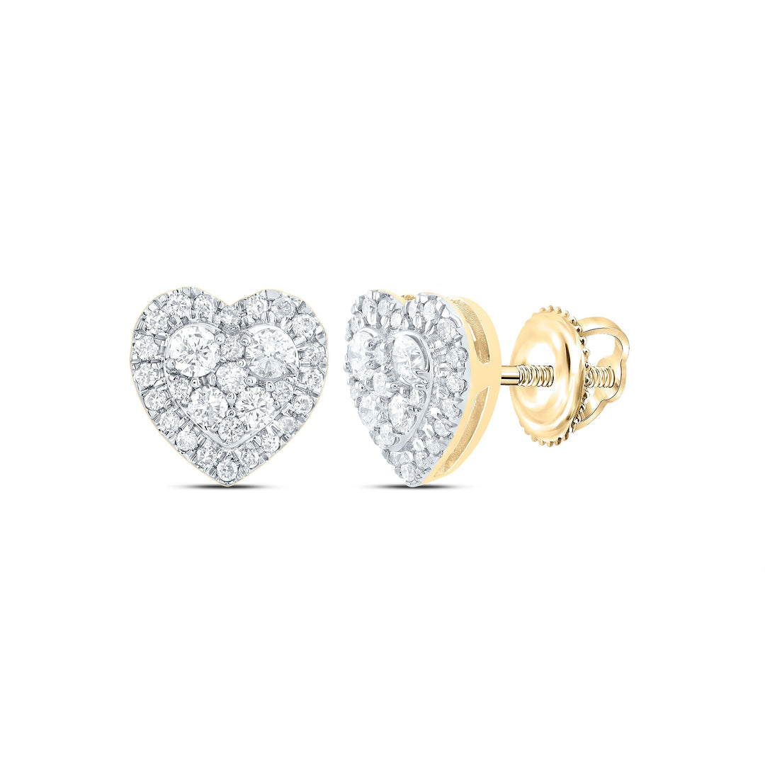 1/2CTW-NAT DIA CN FASHION HEART STUD EARRING Daisy Joyeria