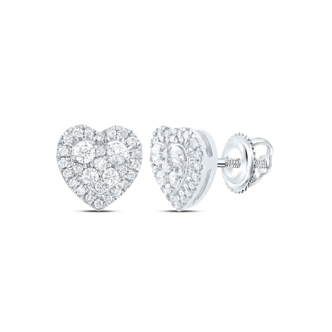 1/2CTW-NAT DIA CN FASHION HEART STUD EARRING Daisy Joyeria