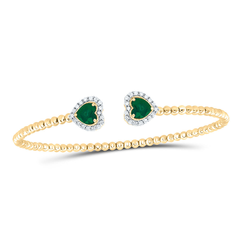 1/4 CTW-NAT DIA CN 5MM HS-EM NAT GEM HEART BANGLE (59X53 MM) Daisy Joyeria