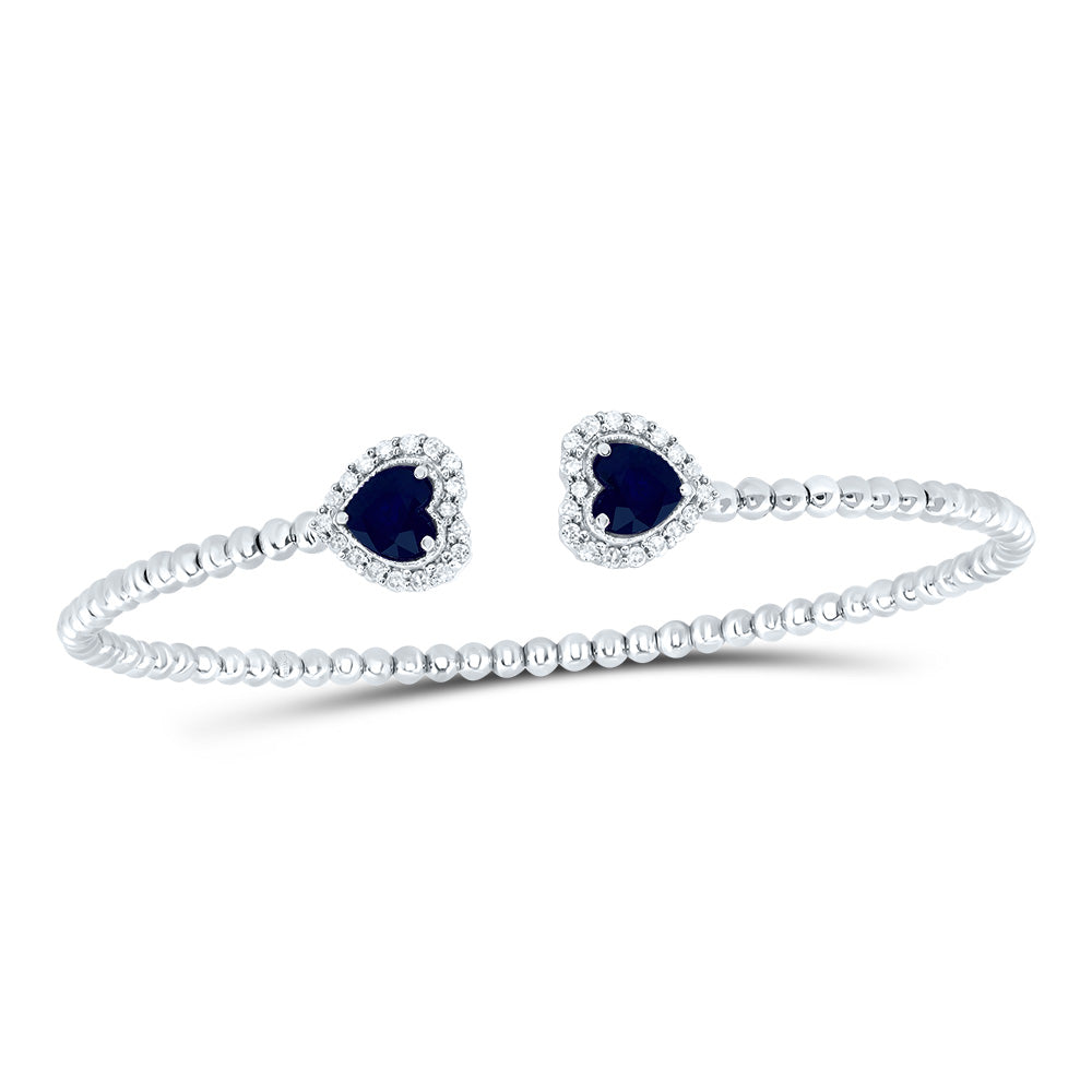 1/4CTW-NAT DIA CN 5MM HS-BS NAT GEM HEART BANGLE (59X53 MM) Daisy Joyeria
