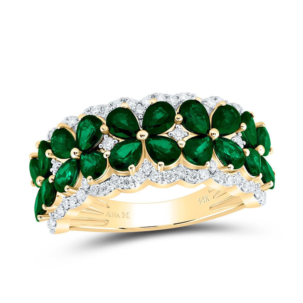 1/2CTW-NAT DIA ANA M 3CTW PS-EM NAT GEM RING 7 Daisy Joyeria