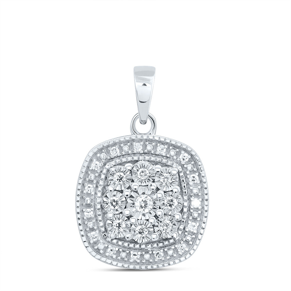 1/6CTW-NAT DIA P1 GIFT CUSHION PENDANT Daisy Joyeria