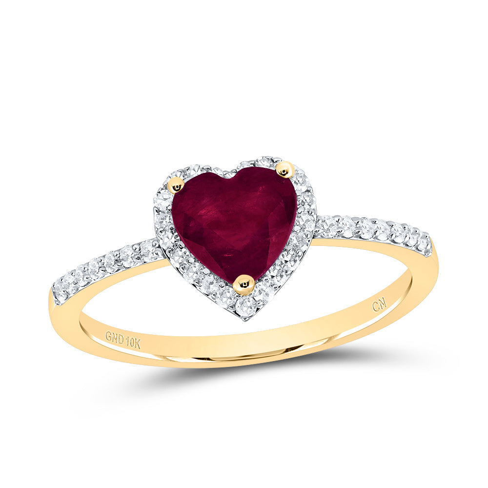 1/5CTW-NAT DIA CN 6X6MM HS-RU NAT GEM HEART RING 7 Daisy Joyeria