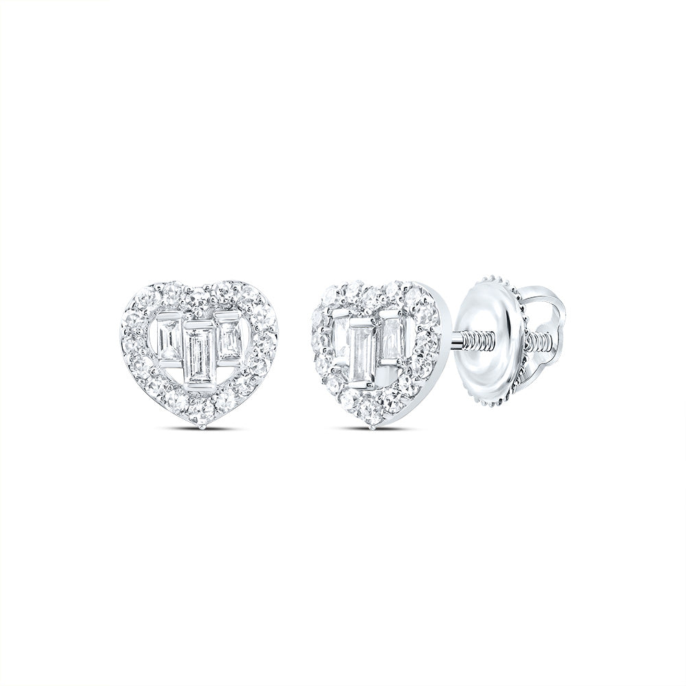 1/6CTW-NAT DIA CN GIFT HEART EARRING Daisy Joyeria