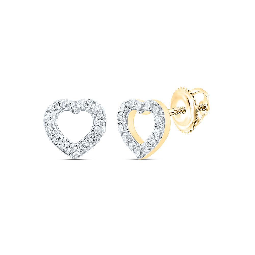 1/8CTW-NAT DIA CN GIFT HEART EARRING Daisy Joyeria