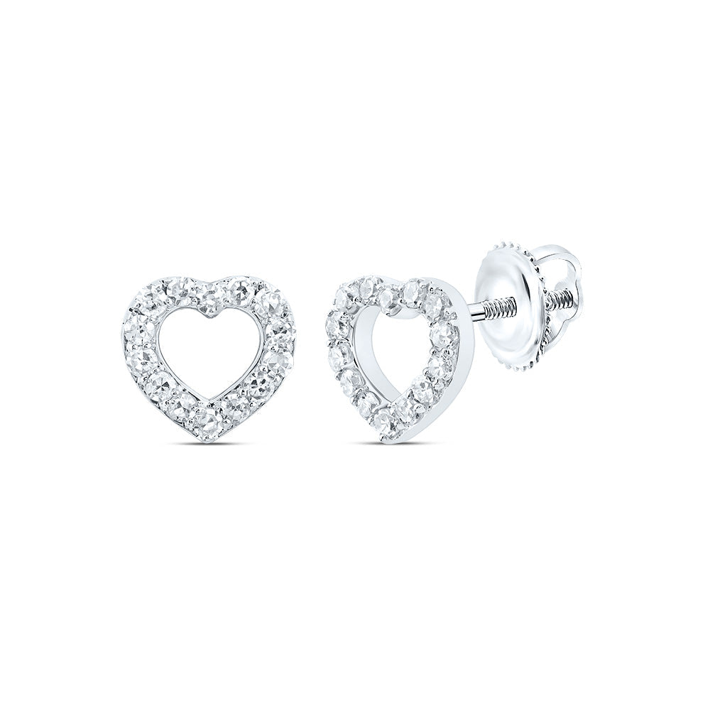 1/8CTW-NAT DIA CN GIFT HEART EARRING Daisy Joyeria