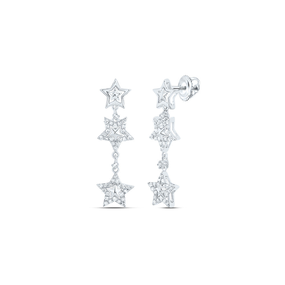 1/4CTW-NAT DIA P1 GIFT STAR DANGLING EARRING Daisy Joyeria
