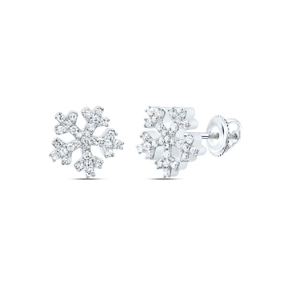 1/4CTW-NAT DIA P1 GIFT SNOWFLAKE EARRING Daisy Joyeria