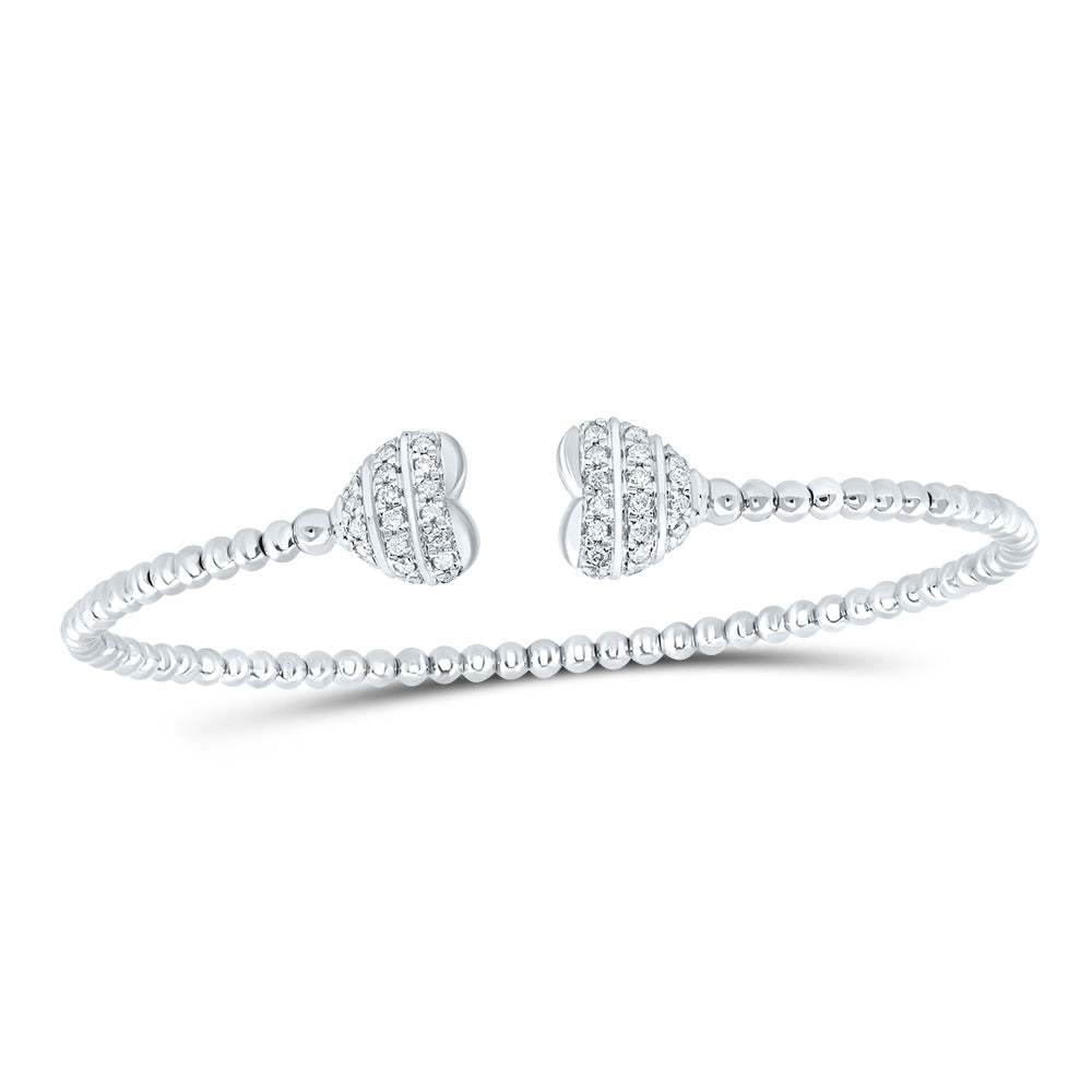1/4CTW-NAT DIA CN FASHION HEART BANGLE (65X52 MM) Daisy Joyeria