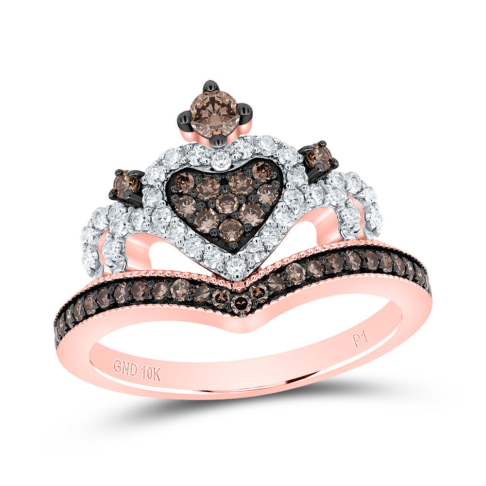 1/2CTW-NAT DIA P1 GIFT COGNAC NATURAL CROWN RING 7 Daisy Joyeria