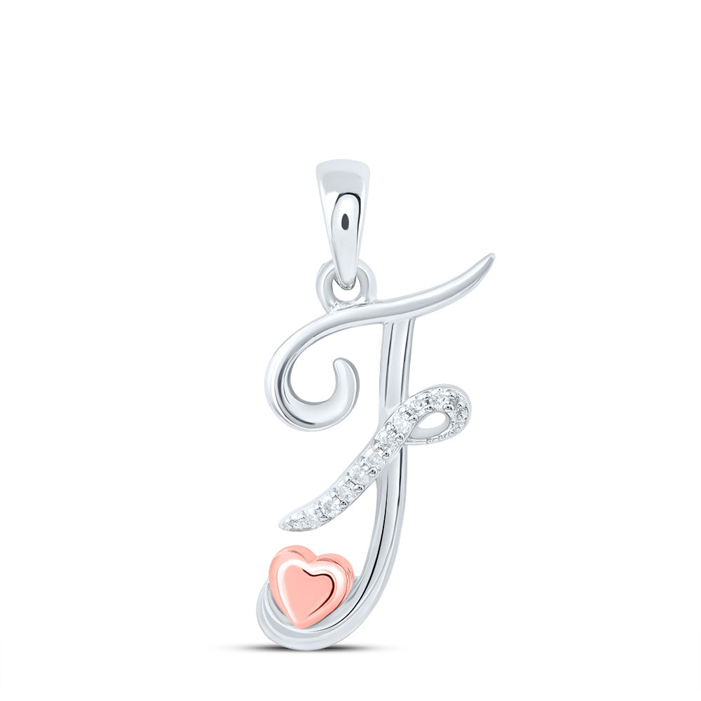 1/20CTW-NAT DIA P1 GIFT INITIAL "F" PENDANT Daisy Joyeria