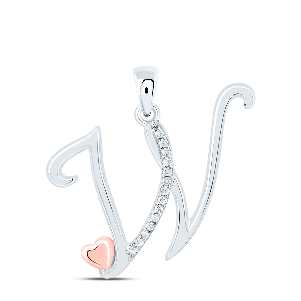 1/20CTW-NAT DIA P1 GIFT INITIAL "W" PENDANT Daisy Joyeria