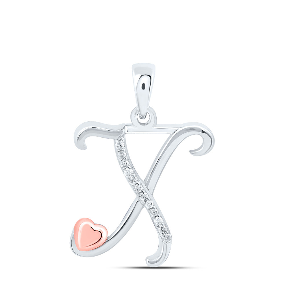 1/20CTW-NAT DIA P1 GIFT INITIAL "X" PENDANT Daisy Joyeria