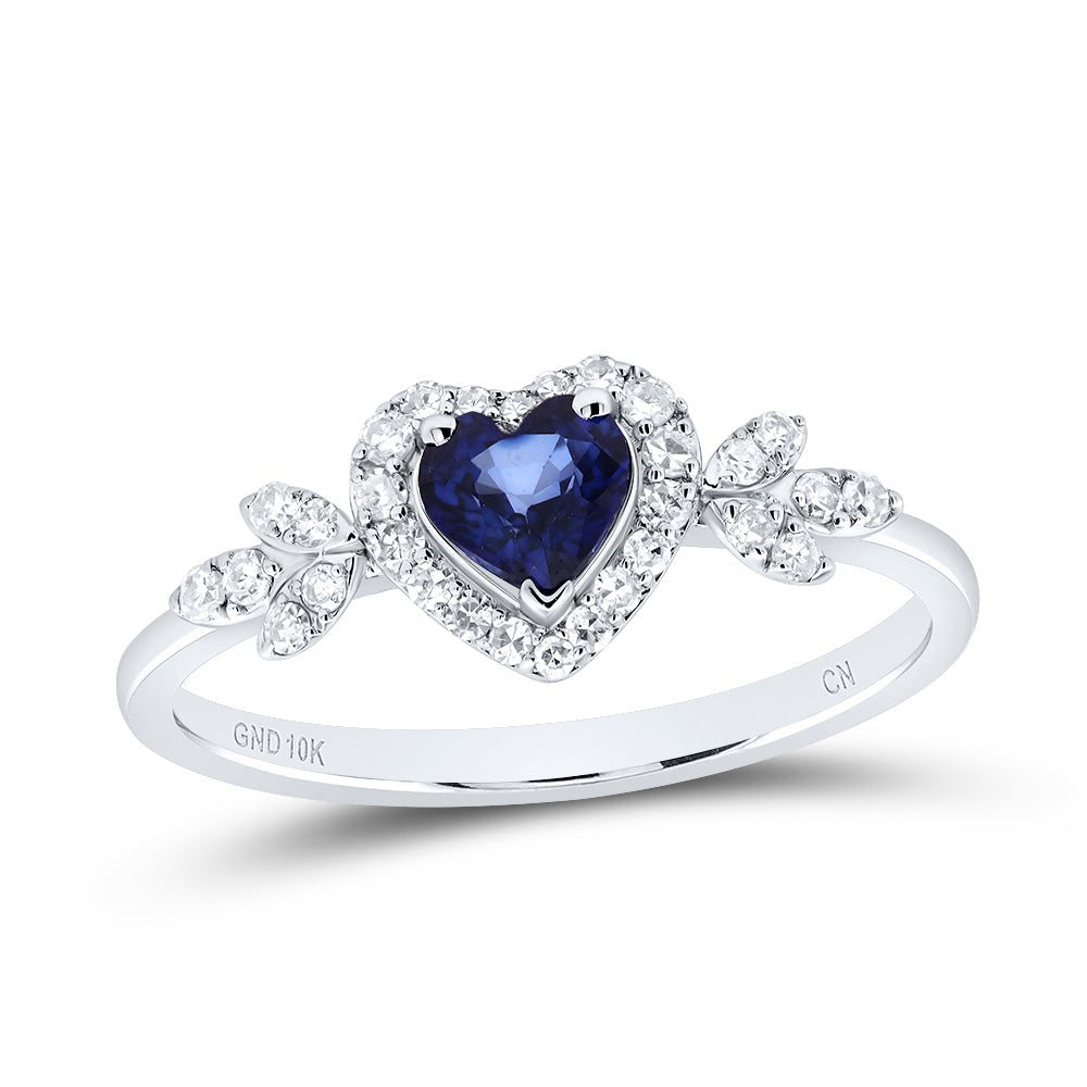1/5CTW-NAT DIA CN 4.5MM HT-BS NAT GEM HEART RING 7 Daisy Joyeria