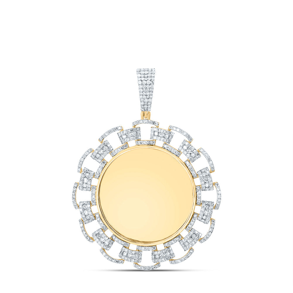 1 3/8CTW-NAT DIA NK  CIRCLE MEMORY MENS CHARM Daisy Joyeria