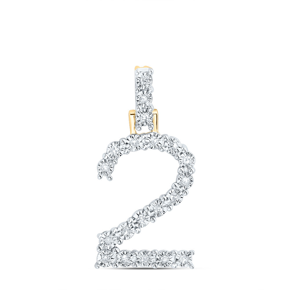 1/10CTW-NAT DIA NK NUMBER "2"GIFT PENDANT Daisy Joyeria