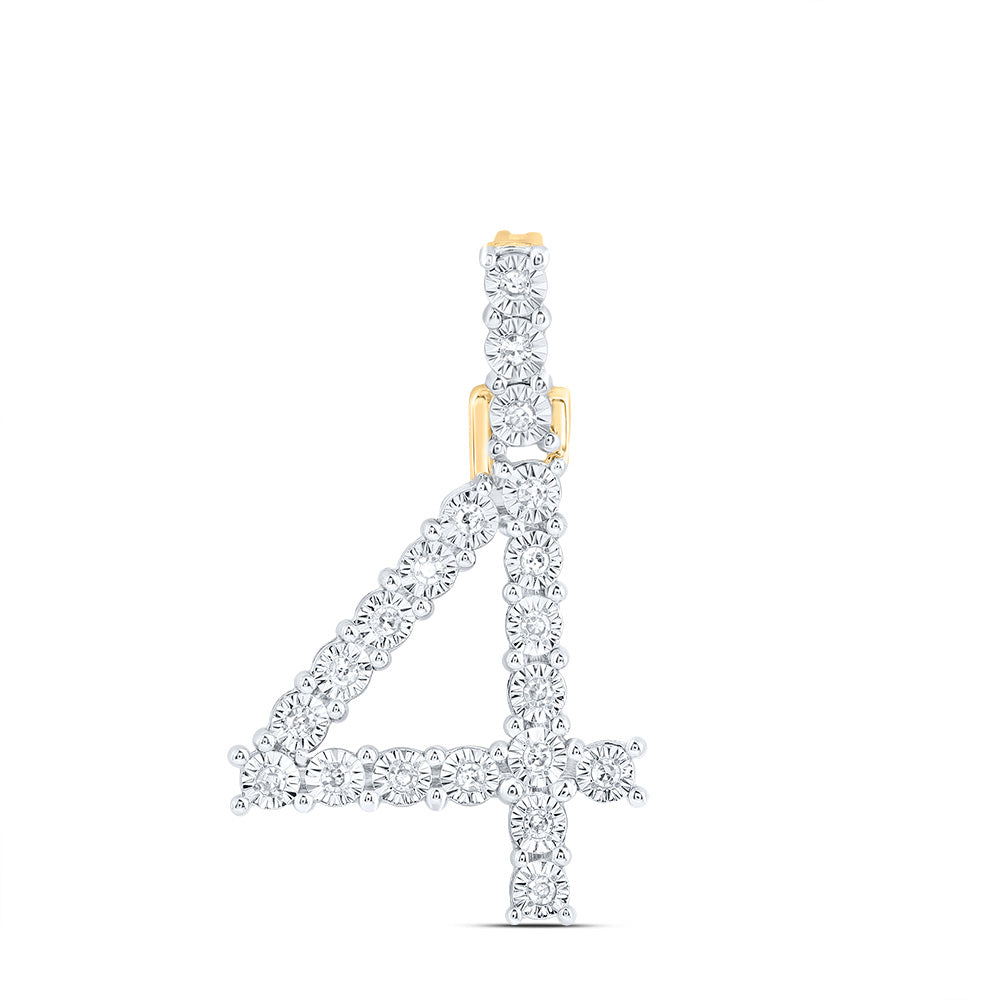1/10CTW-NAT DIA NK NUMBER "4"GIFT PENDANT Daisy Joyeria