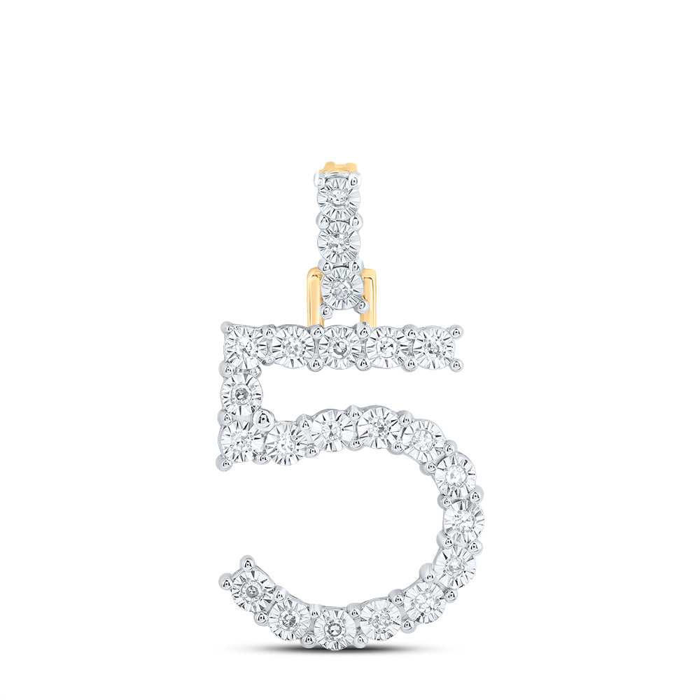1/10CTW-NAT DIA NK NUMBER "5"GIFT PENDANT Daisy Joyeria
