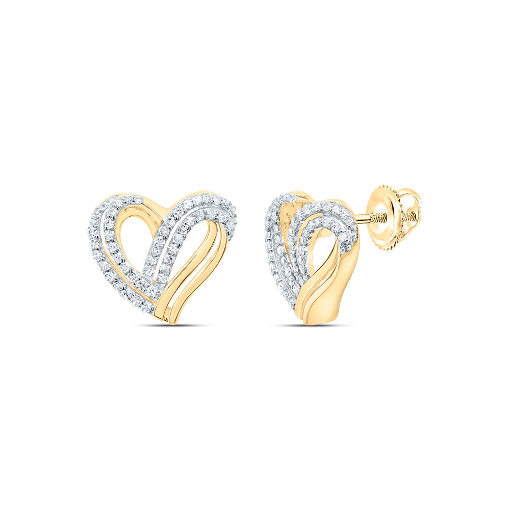 1/3CTW-NAT DIA P1 GIFT HEART EARRING Daisy Joyeria