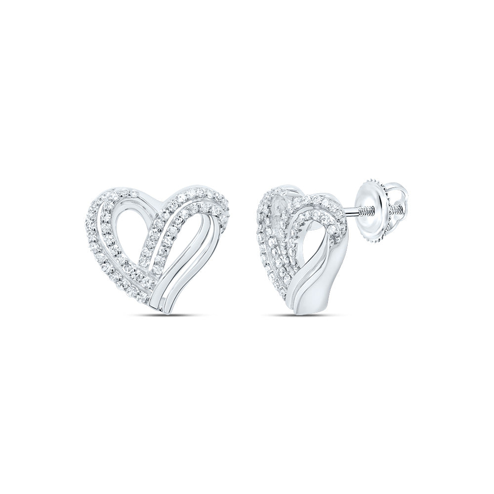1/3CTW-NAT DIA P1 GIFT HEART EARRING Daisy Joyeria