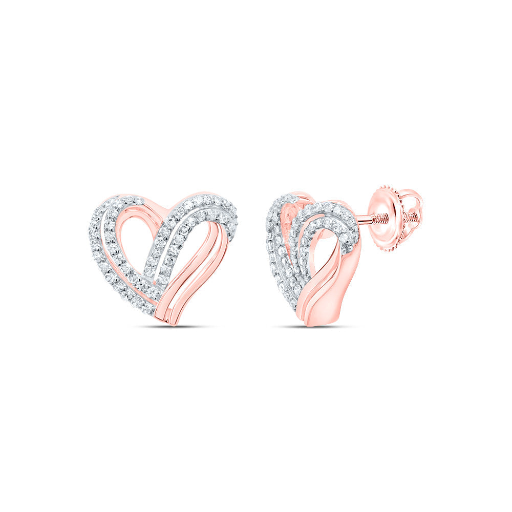 1/3CTW-NAT DIA P1 GIFT HEART EARRING Daisy Joyeria