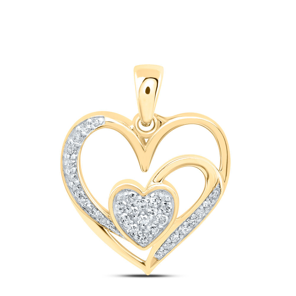 1/6CTW-NAT DIA P1 GIFT HEART PENDANT Daisy Joyeria