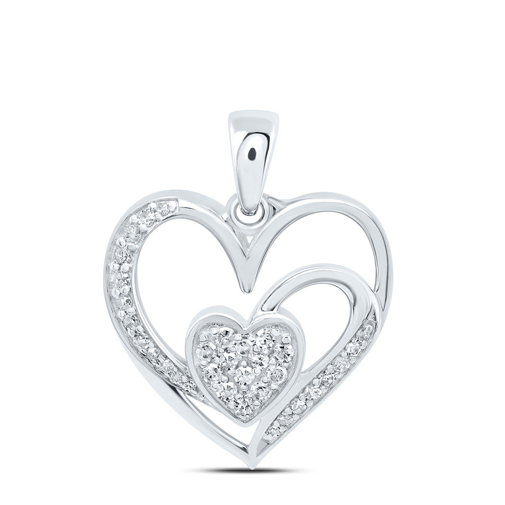 1/6CTW-NAT DIA P1 GIFT HEART PENDANT Daisy Joyeria
