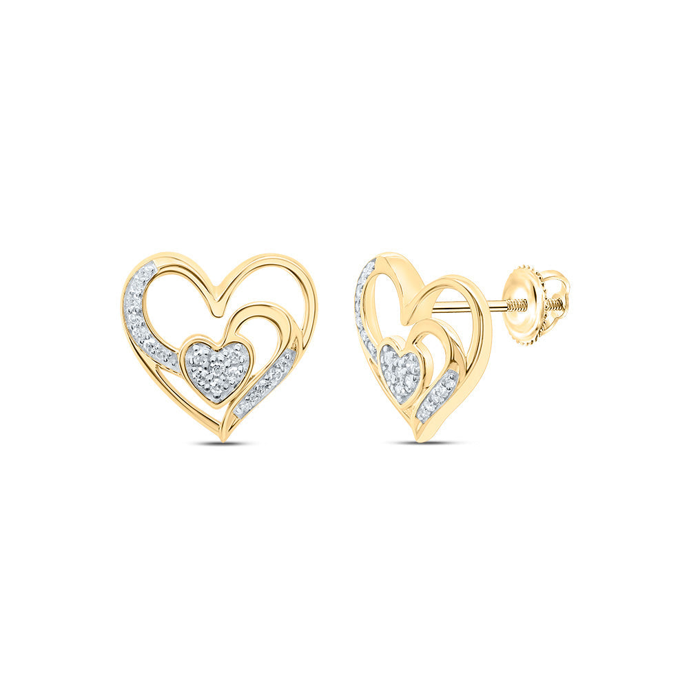 1/10CTW-NAT DIA P1 GIFT HEART EARRING Daisy Joyeria