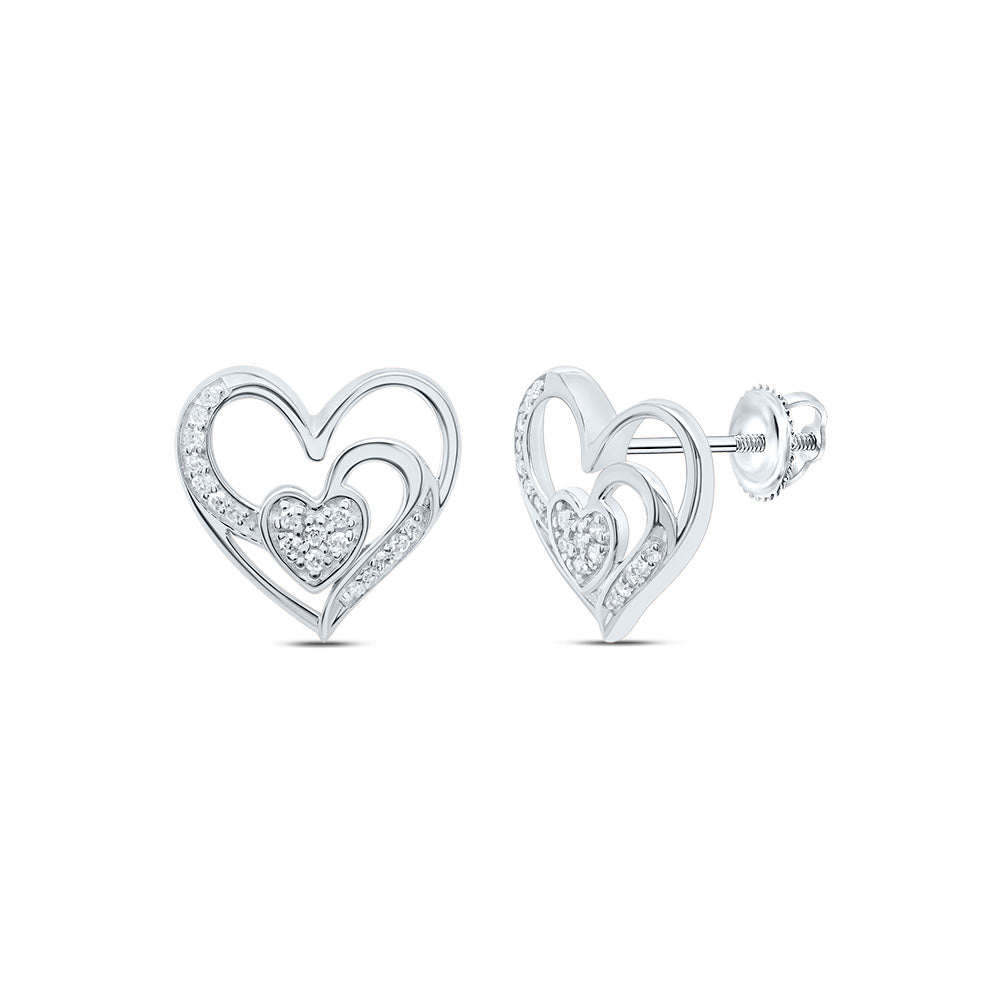 1/10CTW-NAT DIA P1 GIFT HEART EARRING Daisy Joyeria