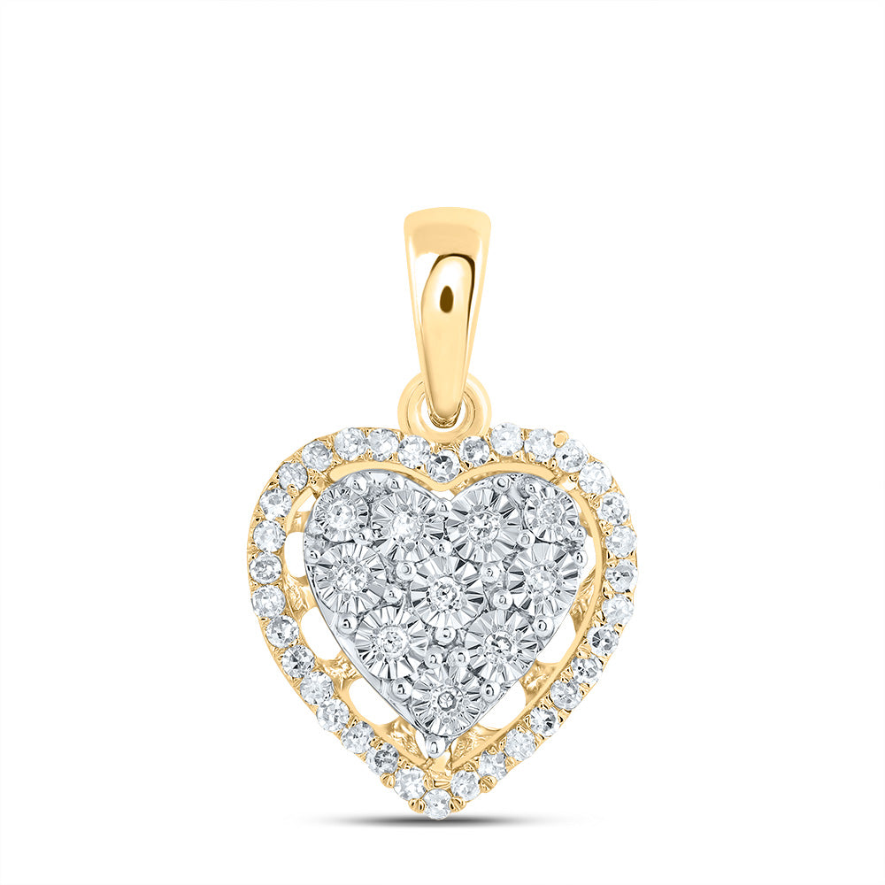 1/8CTW-NAT DIA P1 GIFT HEART PENDANT Daisy Joyeria