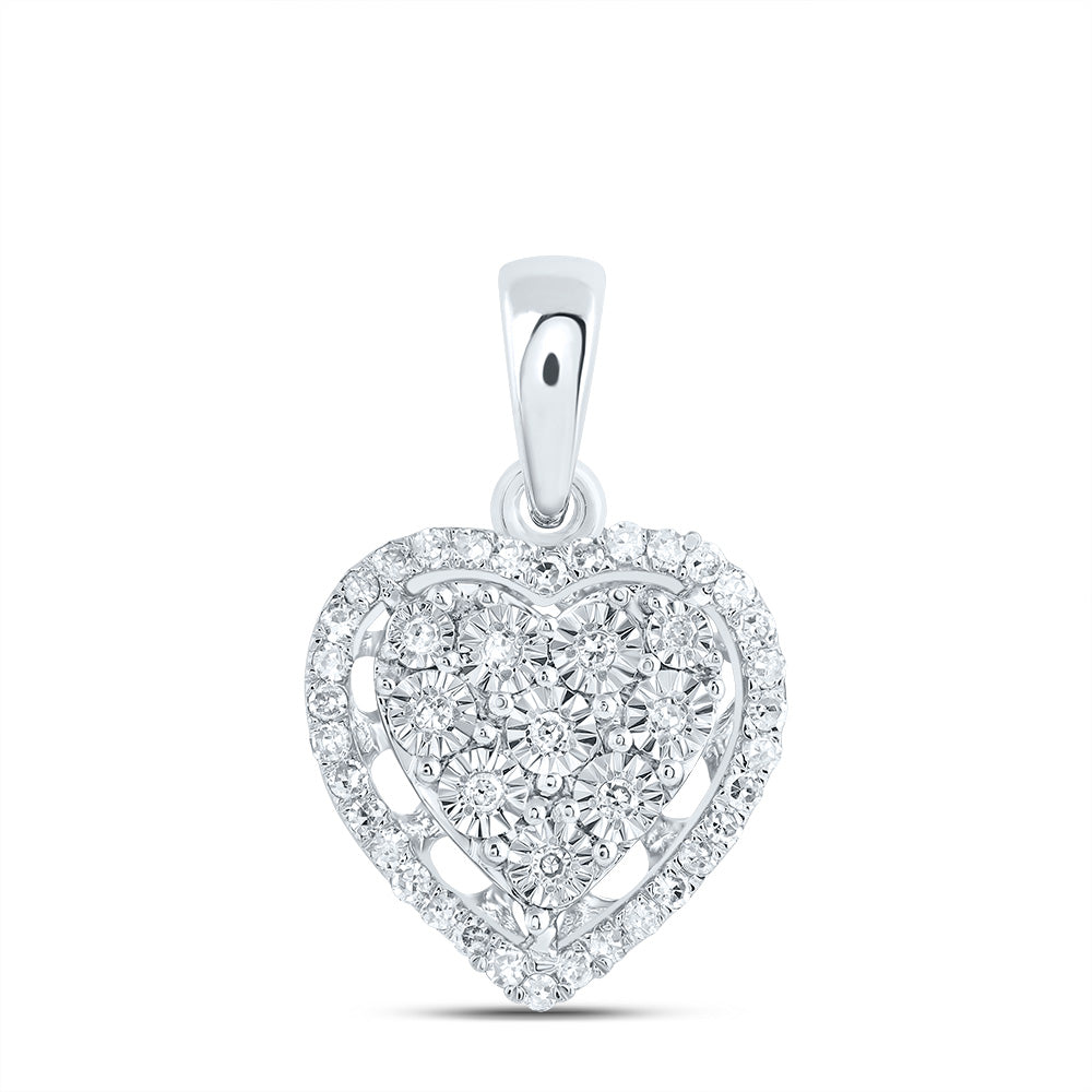 1/8CTW-NAT DIA P1 GIFT HEART PENDANT Daisy Joyeria