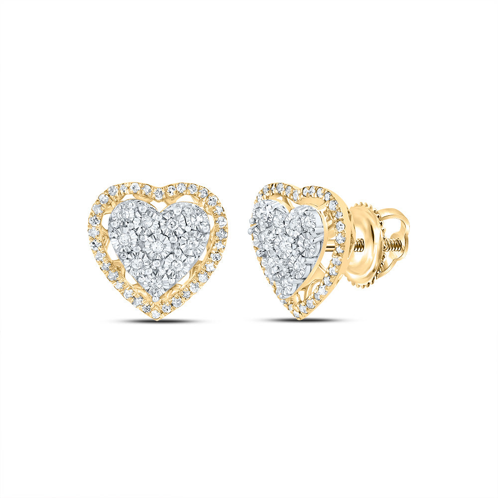 1/4CTW-NAT DIA P1 GIFT HEART EARRING Daisy Joyeria