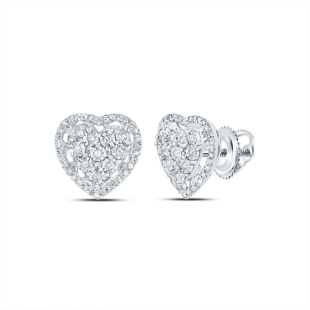1/4CTW-NAT DIA P1 GIFT HEART EARRING Daisy Joyeria