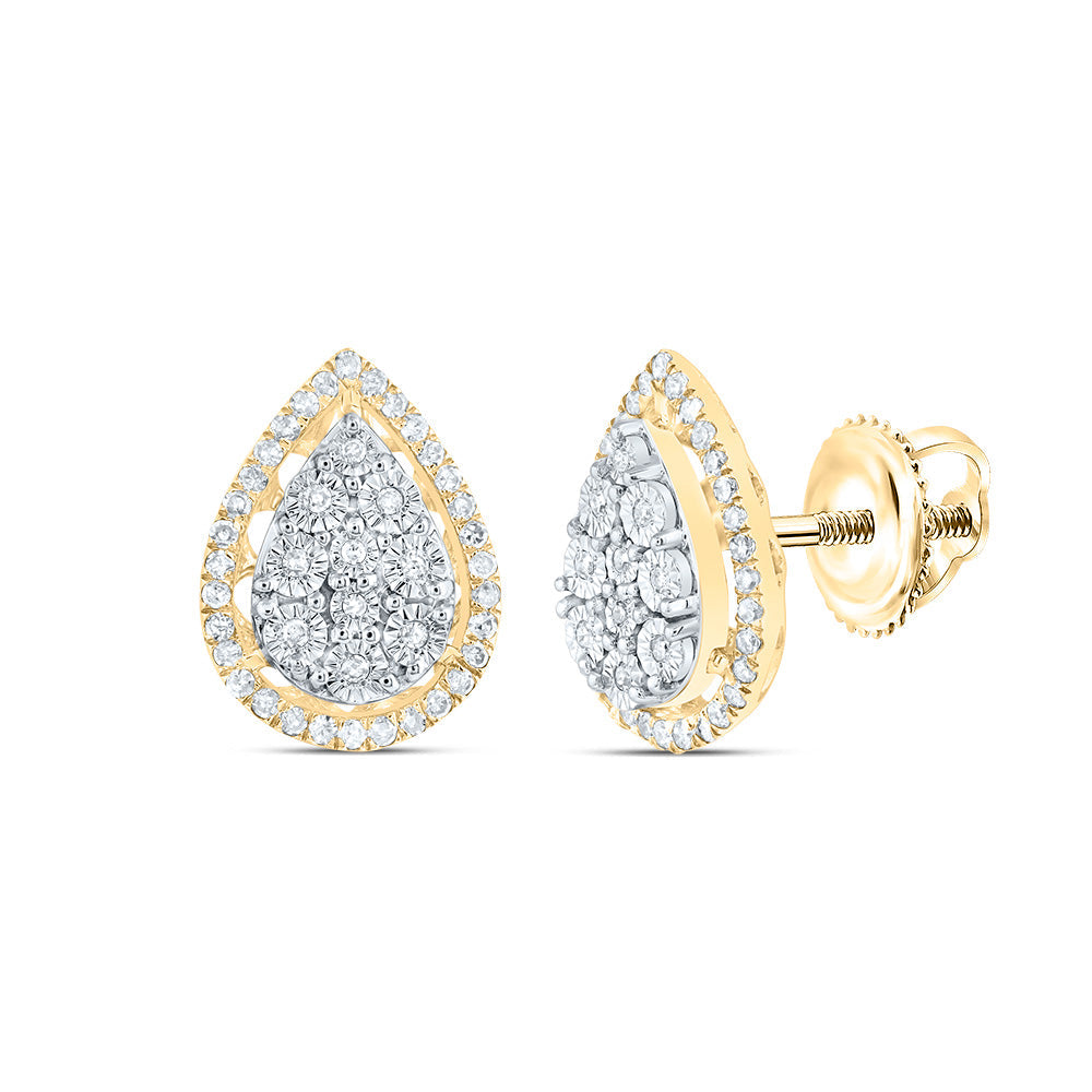 1/4CTW-NAT DIA P1 GIFT PEAR EARRING Daisy Joyeria