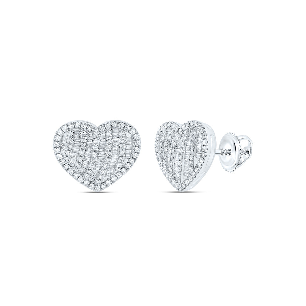 7/8CTW-NAT DIA CN FASHION HEART STUD EARRING Daisy Joyeria