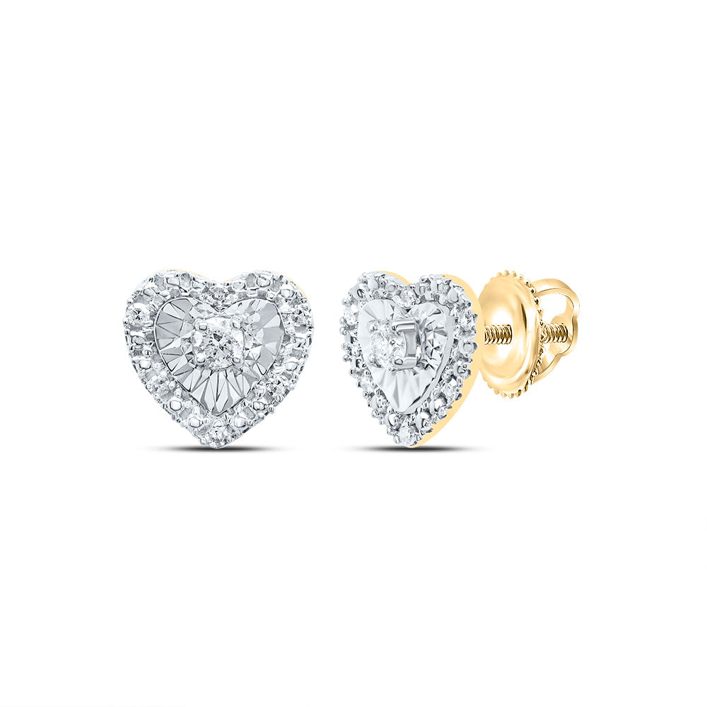 1/10CTW-NAT DIA CN GIFT HEART STUD EARRING Daisy Joyeria