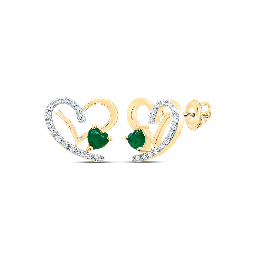 1/8CTW-NAT DIA CN 3.5X3.5MM HS-EM NAT GEM HEART STUD EARRING Daisy Joyeria