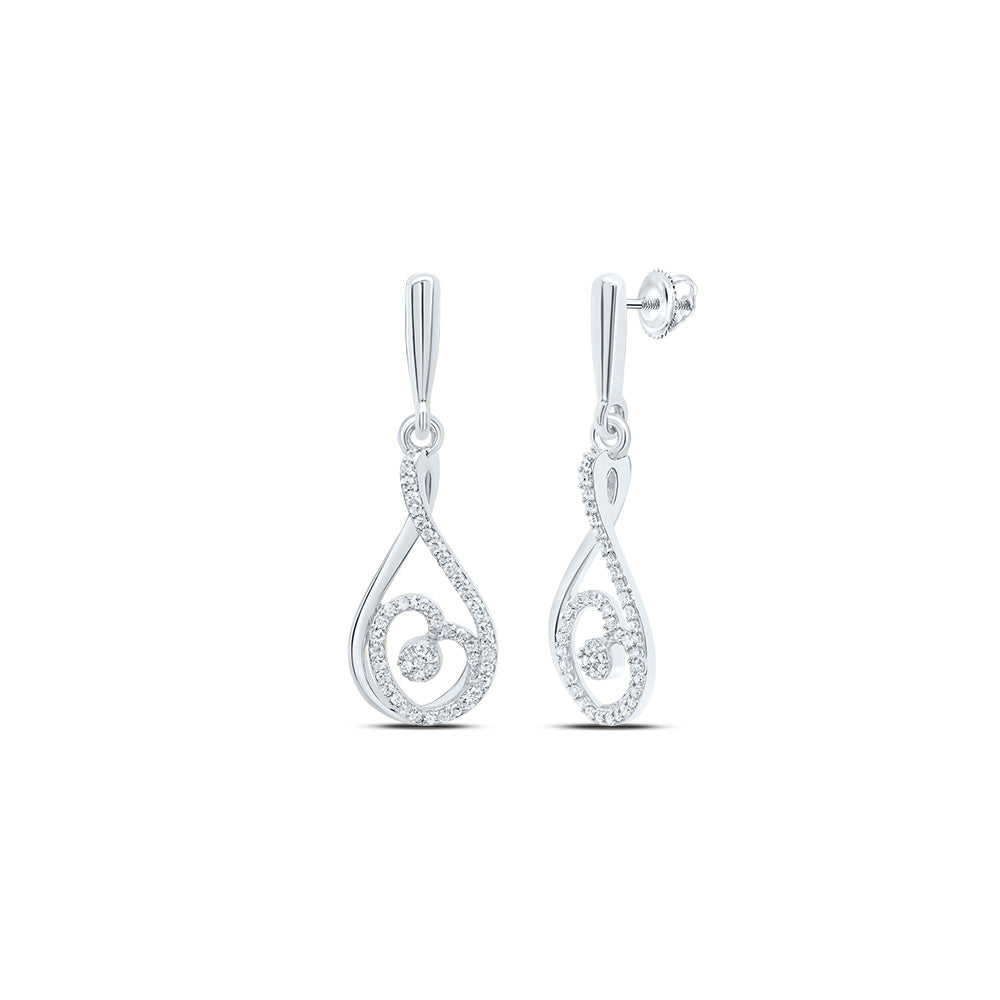 1/4CTW-NAT DIA CN FASHION HEART DANGLING EARRING Daisy Joyeria