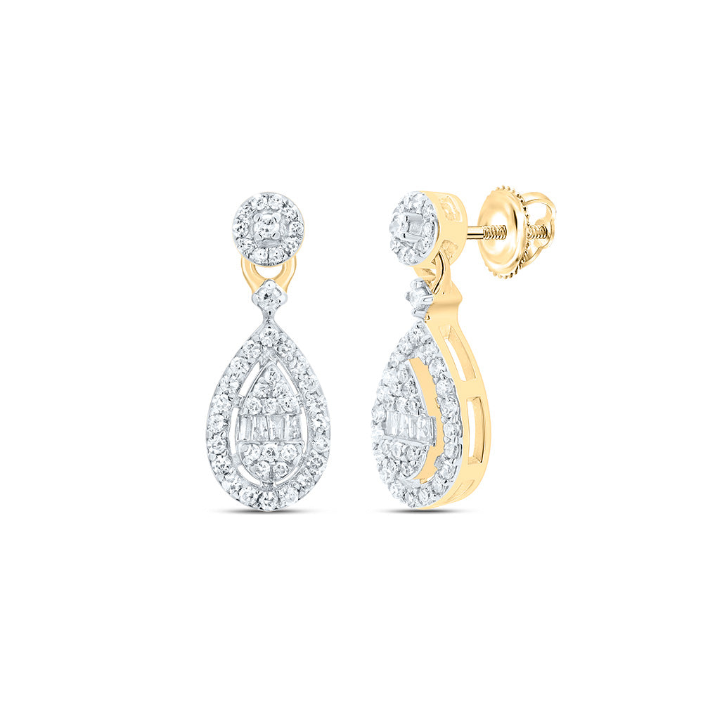 1/3CTW-NAT DIA P1 GIFT PEAR DANGLING EARRING Daisy Joyeria