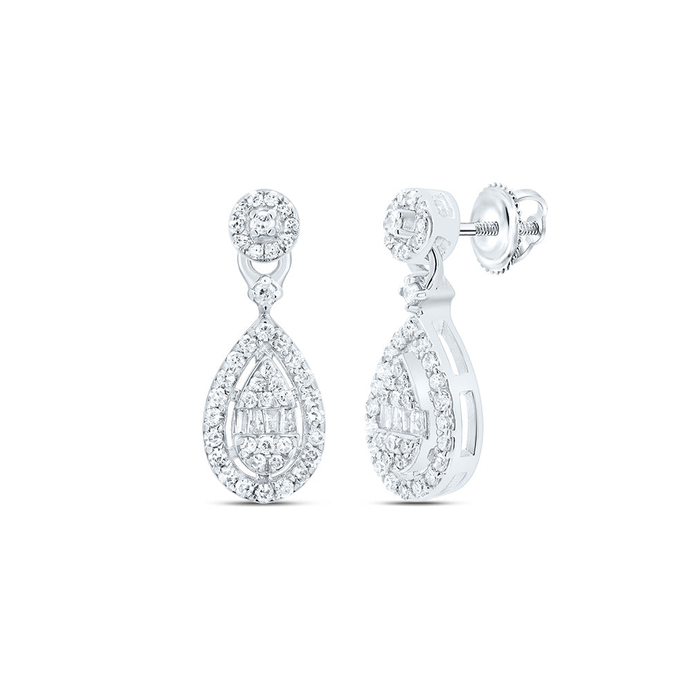 1/3CTW-NAT DIA P1 GIFT PEAR DANGLING EARRING Daisy Joyeria