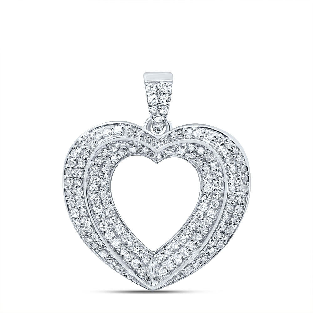 3/8CTW-NAT DIA CN FASHION HEART PENDANT Daisy Joyeria