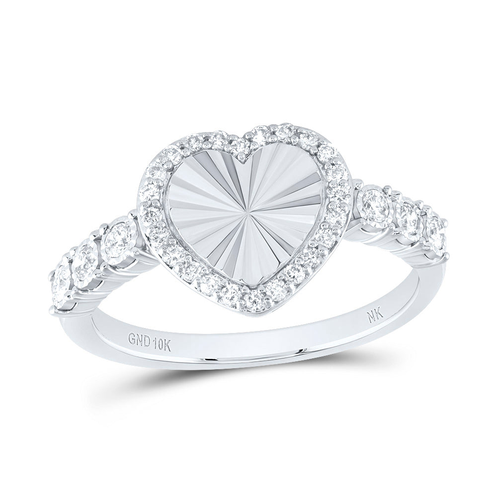 1/4CTW-NAT DIA NK FASHION HEART RING 7 Daisy Joyeria