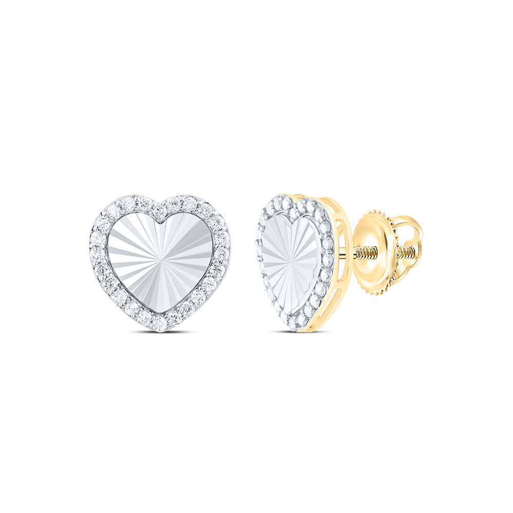 1/3CTW-NAT DIA NK FASHION HEART EARRING Daisy Joyeria