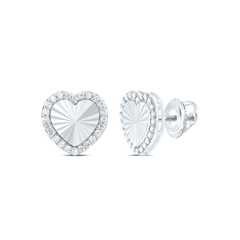 1/3CTW-NAT DIA NK FASHION HEART EARRING Daisy Joyeria