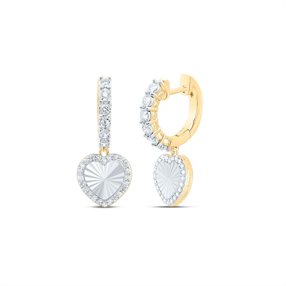 1/2CTW-NAT DIA NK FASHION HEART DANGLING EARRING Daisy Joyeria