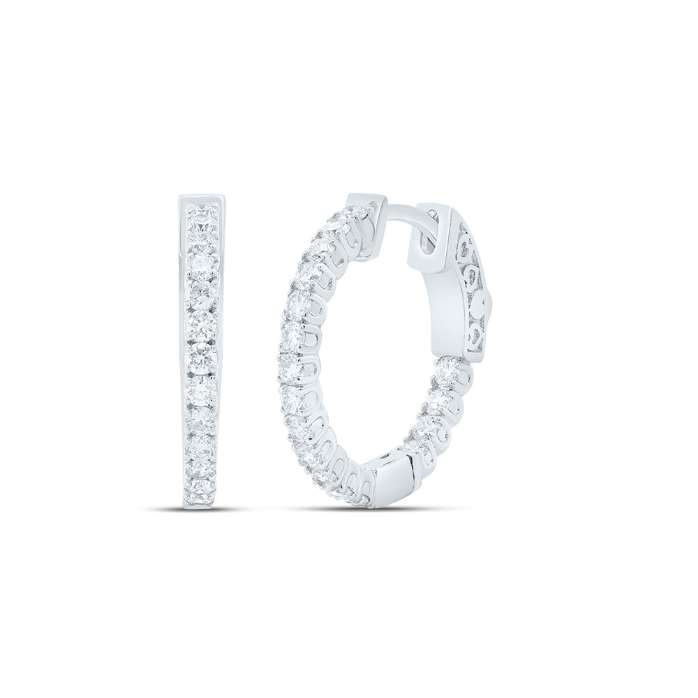 3/4CTW-NAT DIA CN FASHION HOOPS EARRING Daisy Joyeria